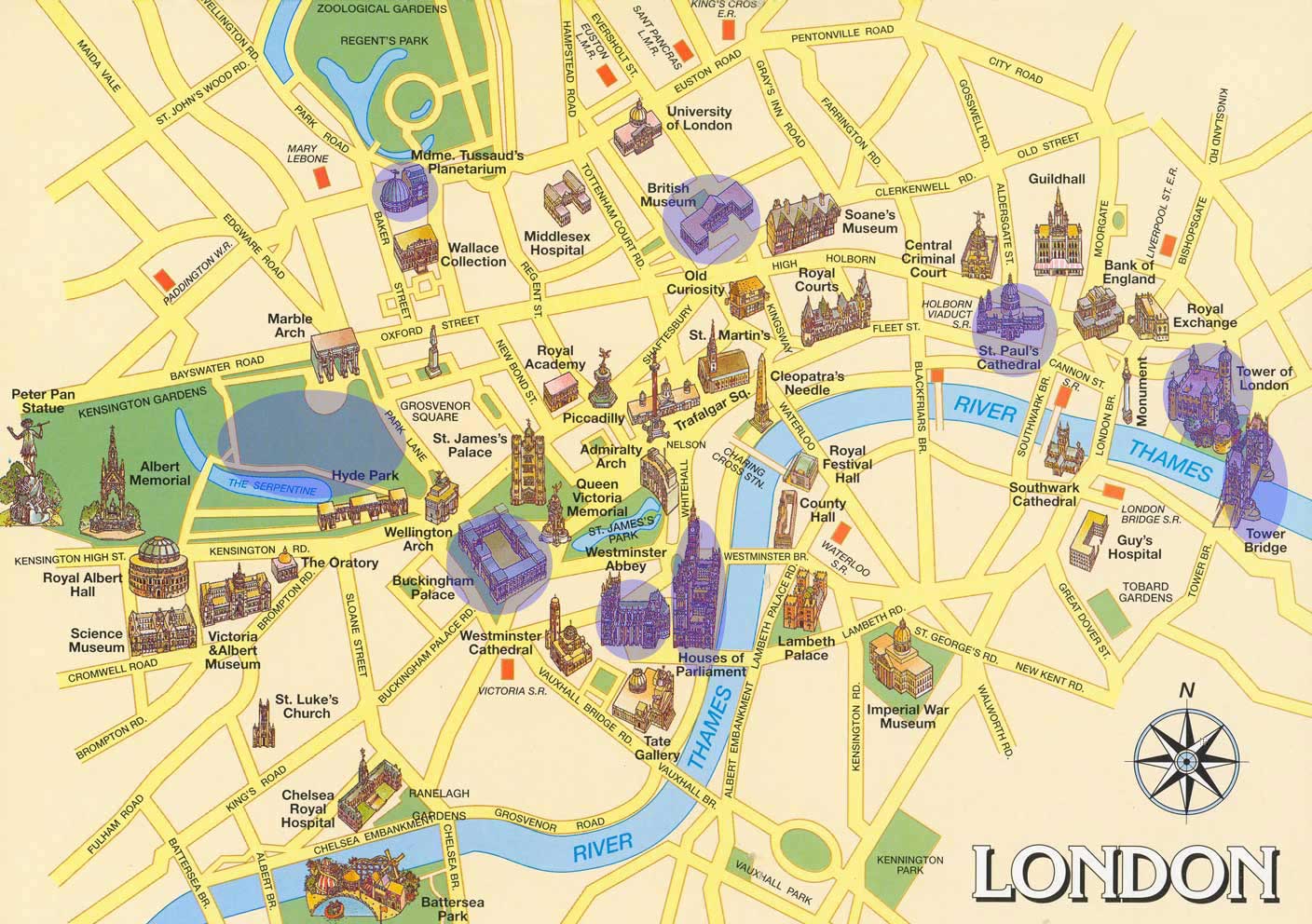 карта лондона с достопримечательностями